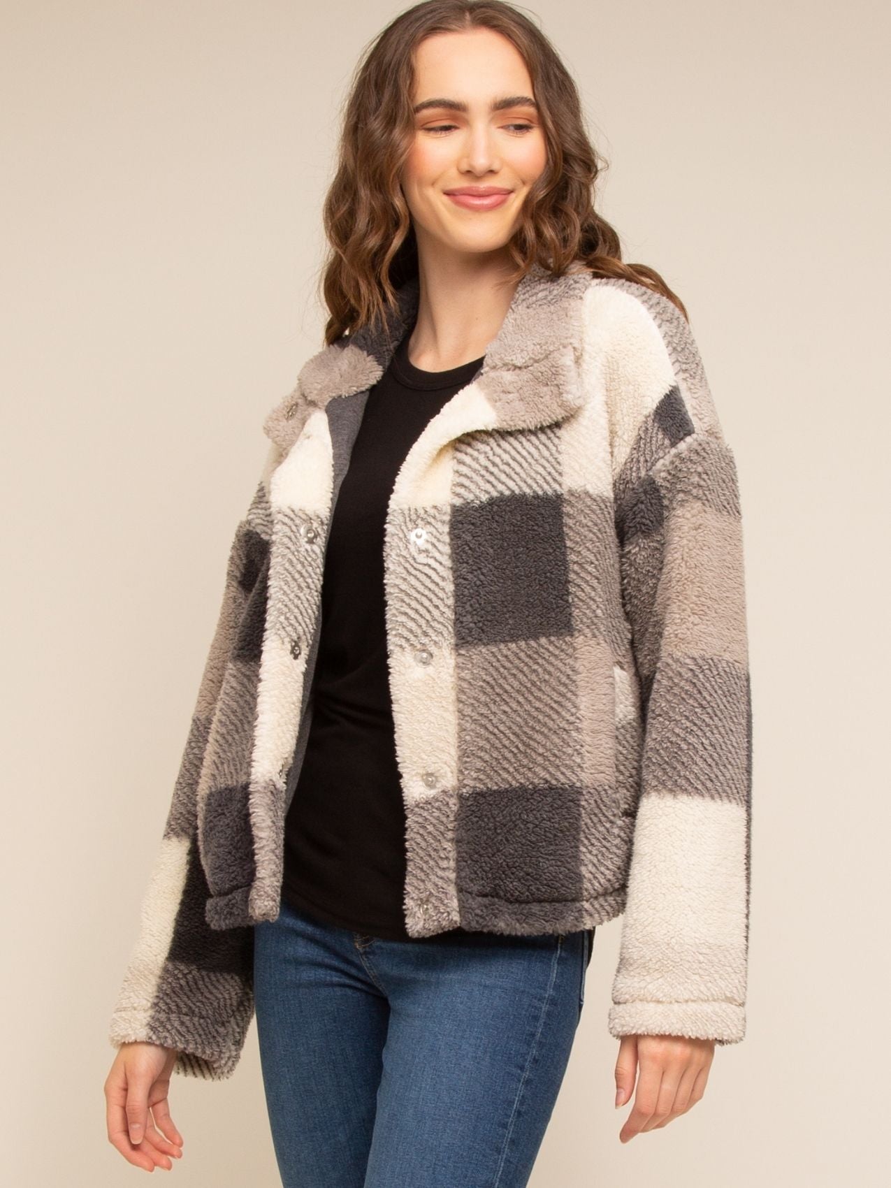 One Track Mind Jacket Cozy Sherpa Sweaters Thread Supply