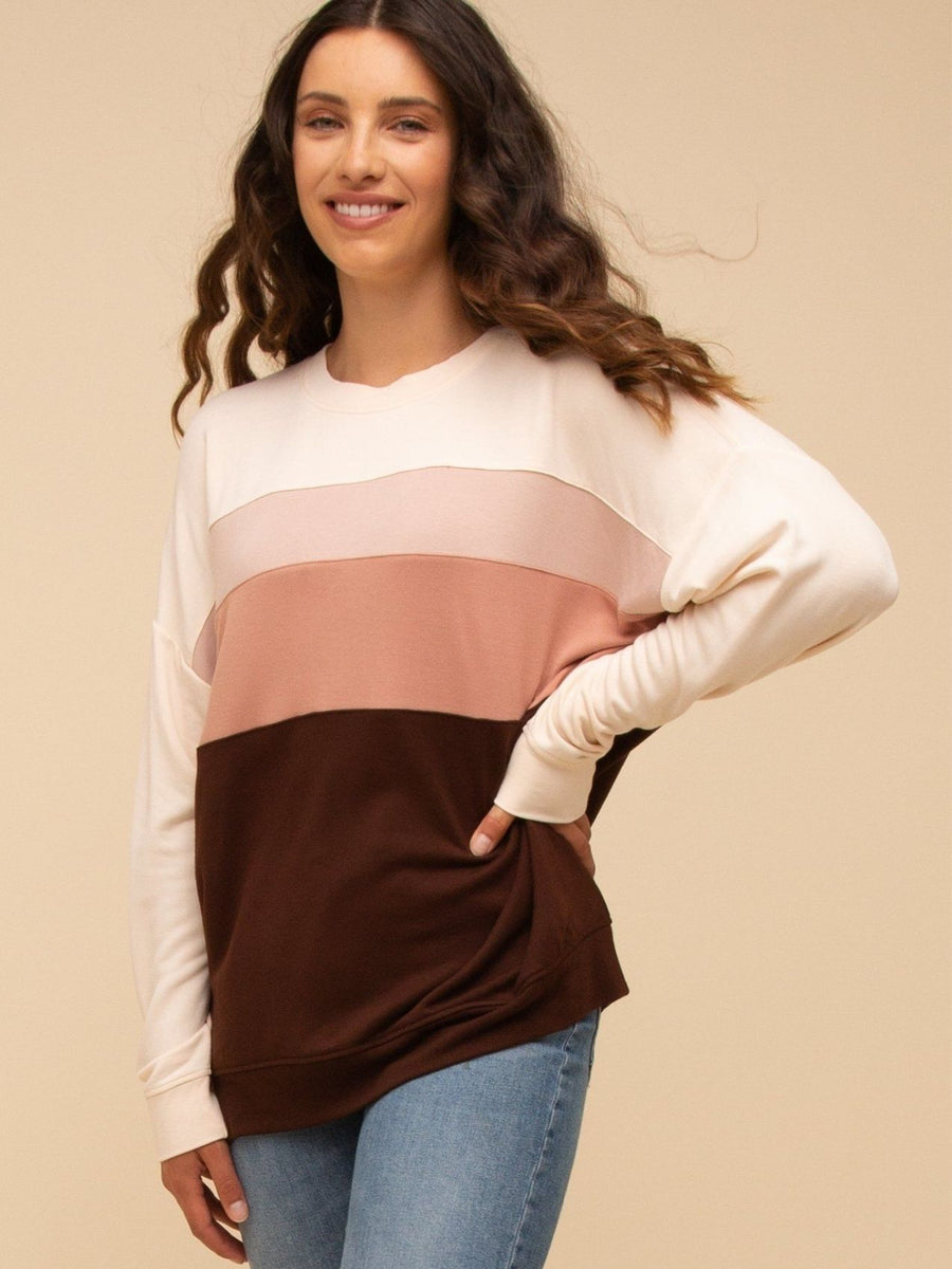 Thread & Supply Corded Color Block Sweatshirt (Extended Sizes
