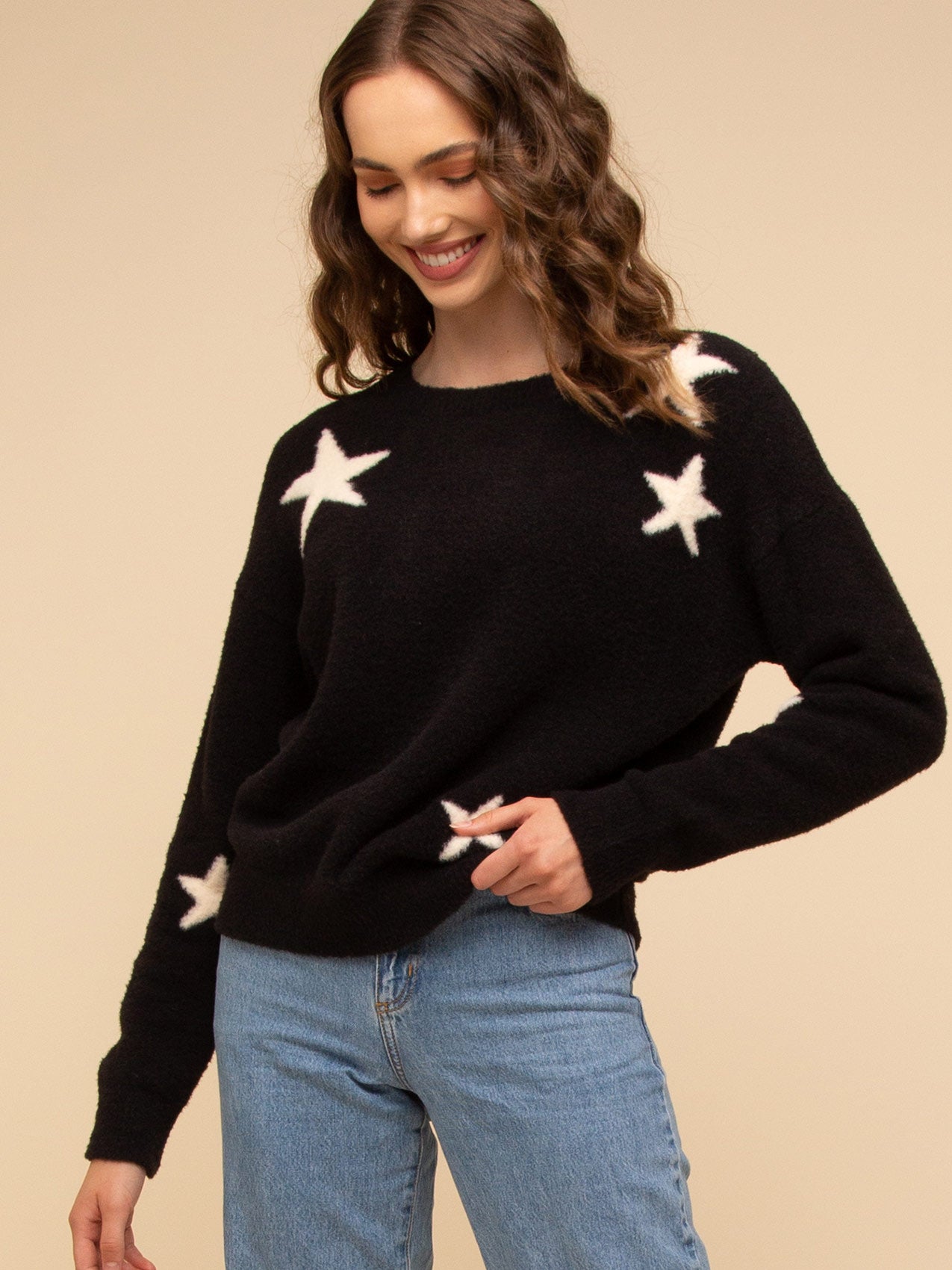 Black and white star sweater store