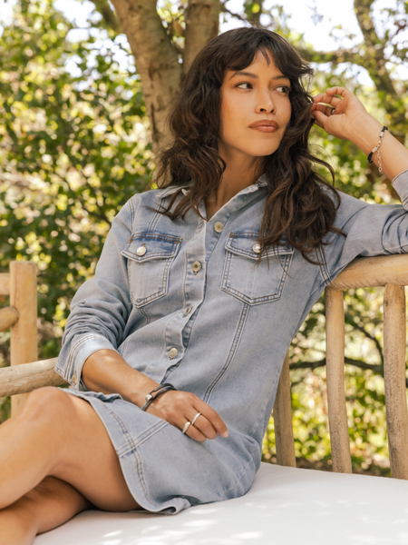 white christmas dresses Norma Dress Dark Denim / M / Final Sale