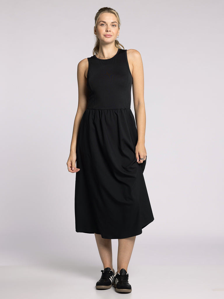 thread and supply black midi dress WALTER GREEN ONYX / S / Final Sale Style Description Z Supply REBEL PHL