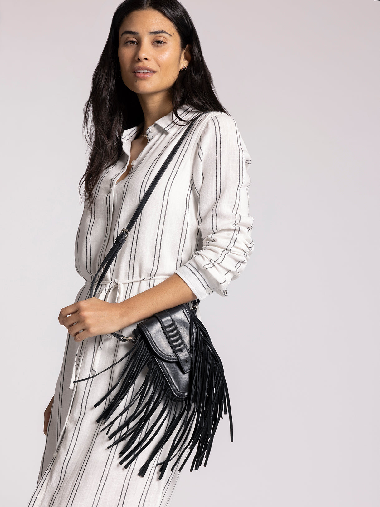 Women's Thread & Supply Ainsley Shirt Dress Large White Black Stripe Women's Thread & Supply Ainsley Shirt Dress Large White Black Stripe