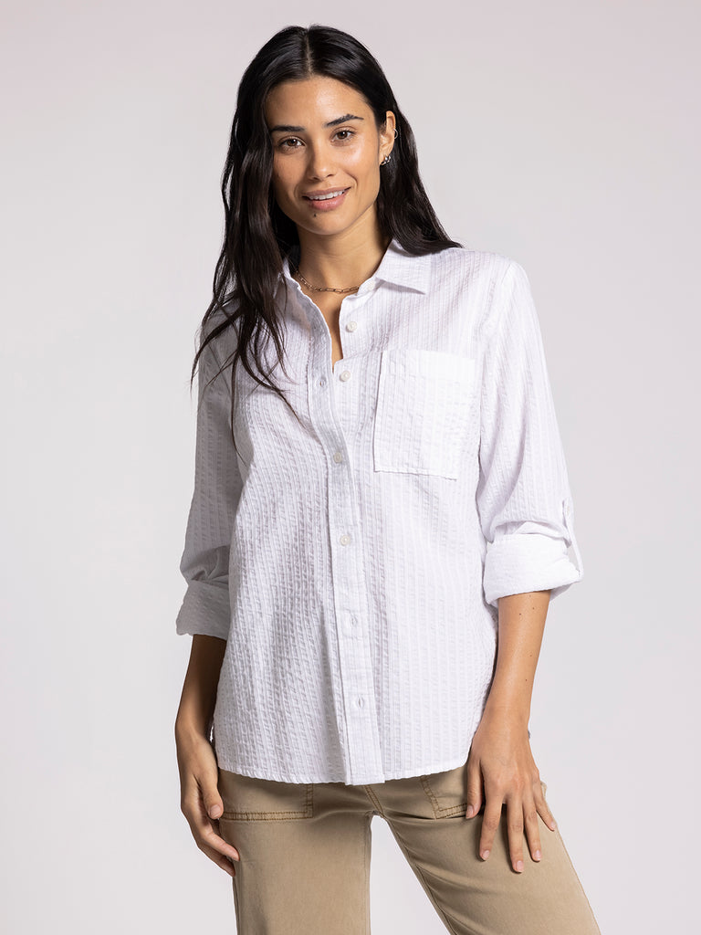 Thread & Supply Logan Button Up Shirt for Women in Off White