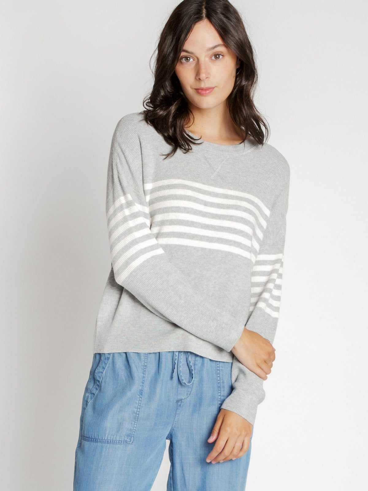 James Thermal Long Sleeve Long Sleeve Thread & Supply HT GREY IVORY STRIPE S
