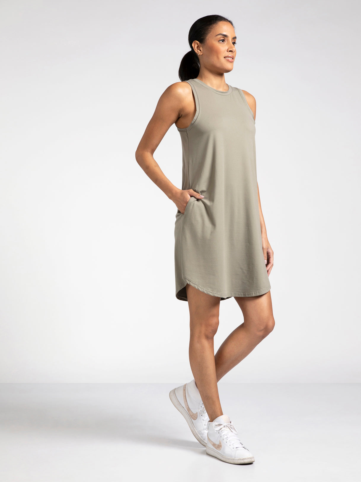 venus olive green dress VENUS Colored Twill Utility Dress | Olive